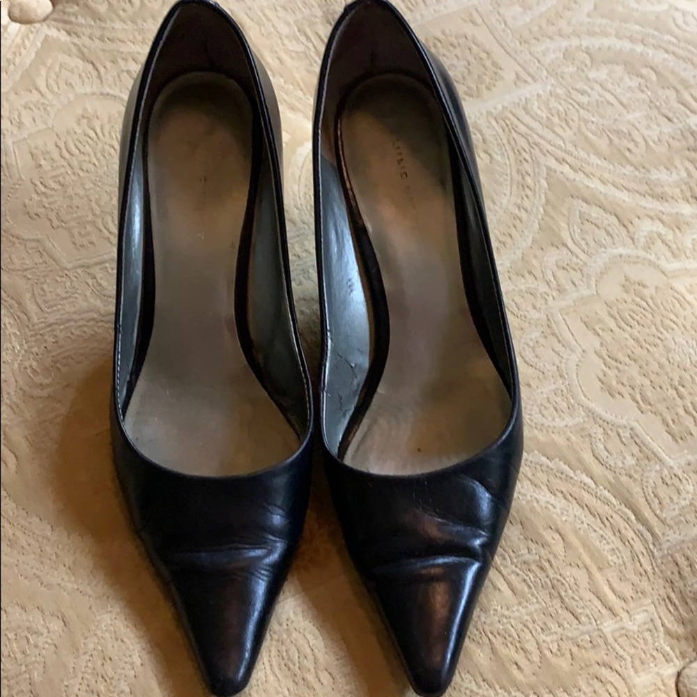 Nine West Black leather heels size 5.5